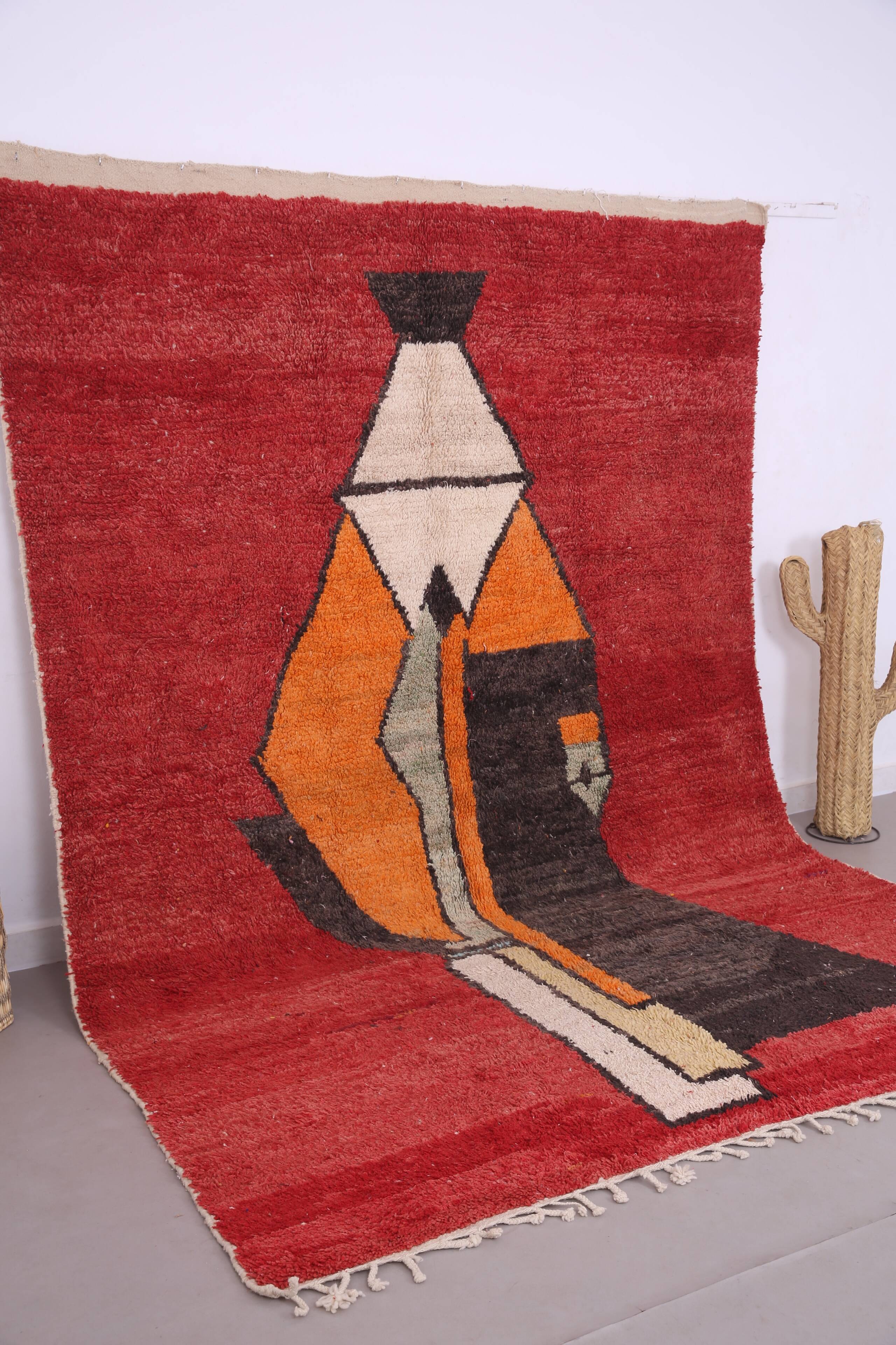 Abstract Vintage Moroccan Rug 238 x 334 - Berber Wool Rug - Handmade Rug