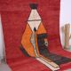 Abstract Vintage Moroccan Rug 238 x 334 - Berber Wool Rug - Handmade Rug