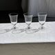 Set of 3 vintage stemmed glasses in clear glass H14 D10