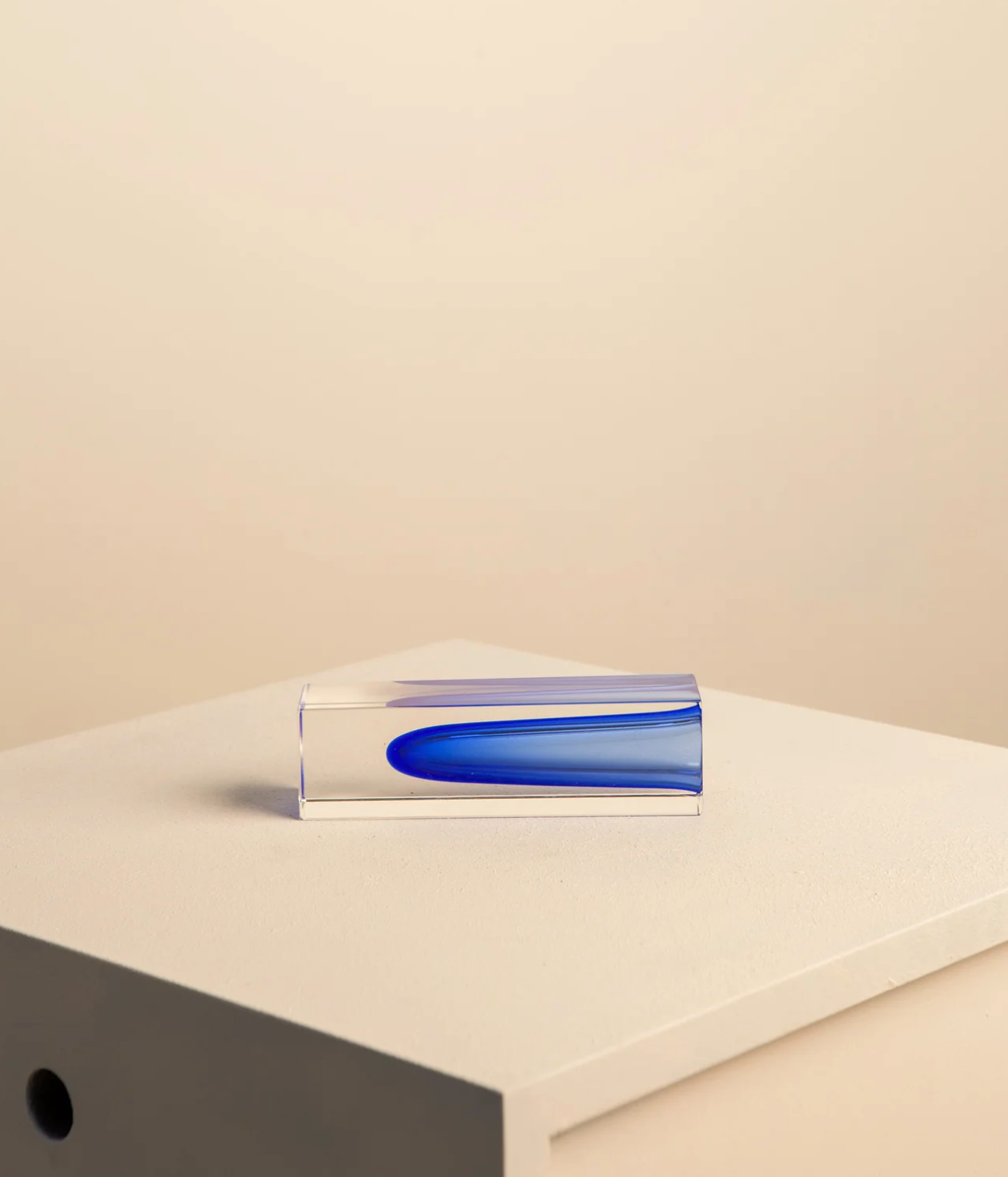 Blue "Square" vase by Flavio Poli for Seguso 60's