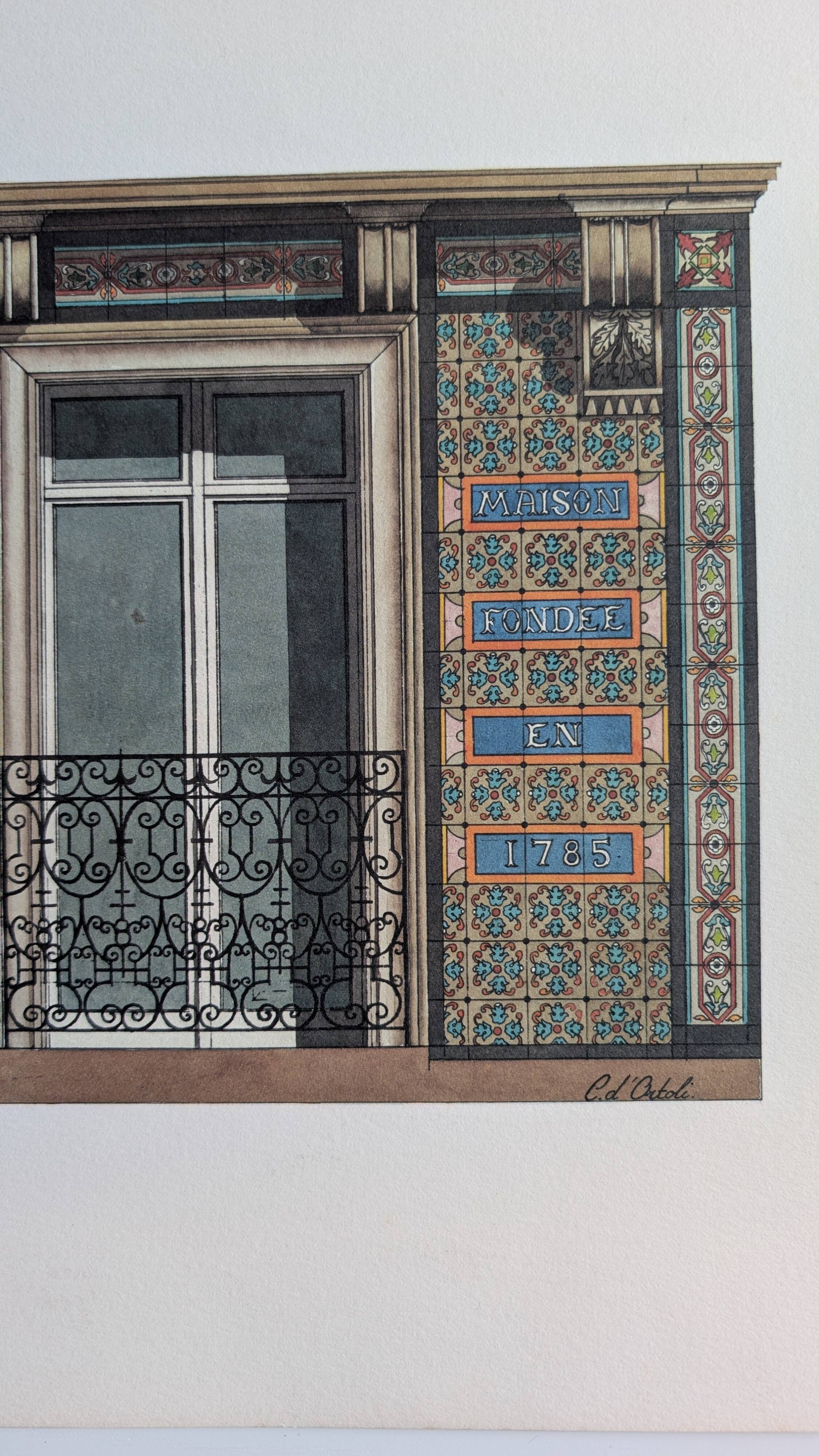 Lithographie "E. Rey Joaillier" – Catherine d'Ortoli