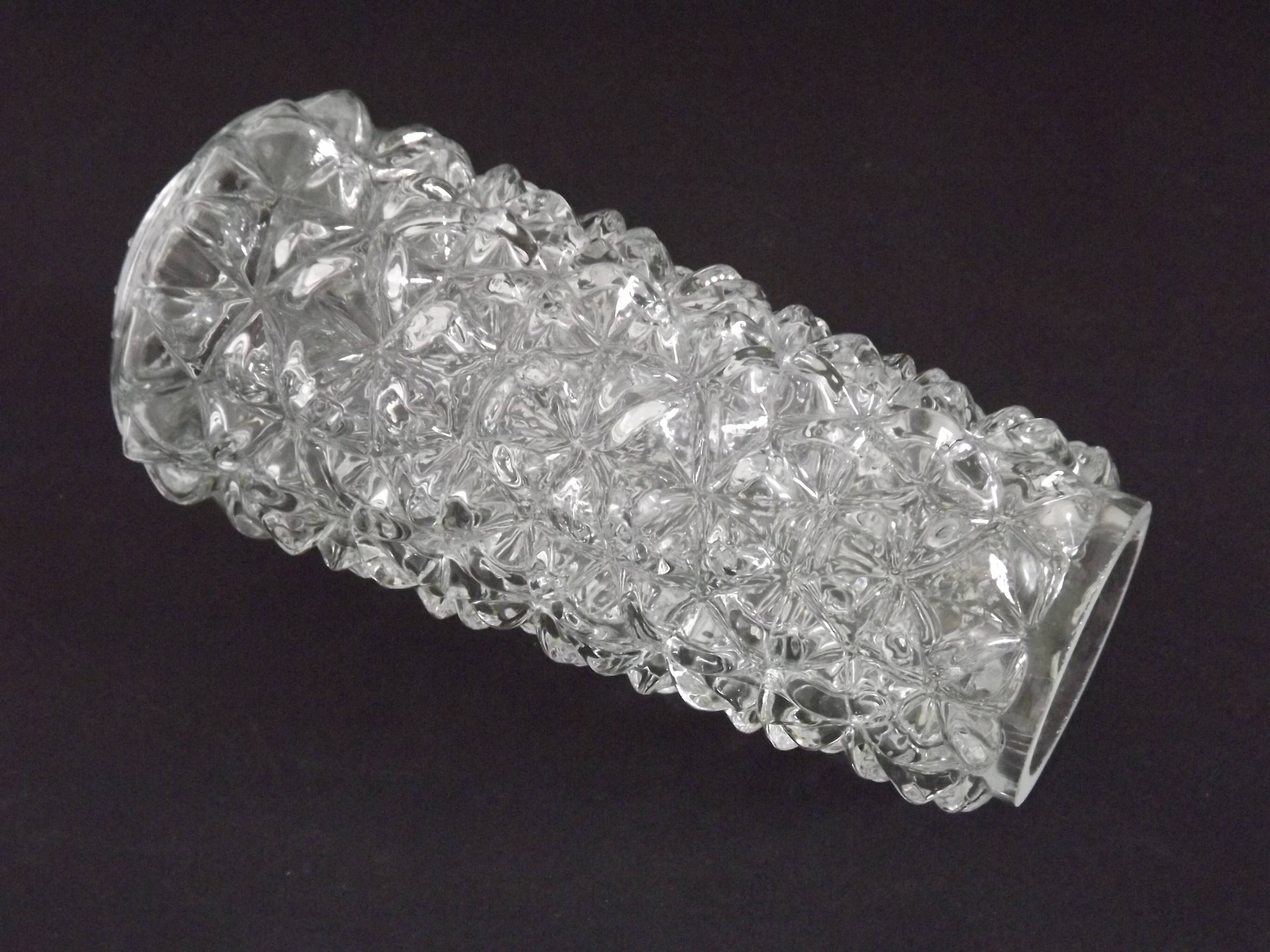 French vintage retro clear cut glass chandelier replacement shade