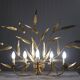 Large wall lamp with golden metal foliage by Ferro Art, 1970s