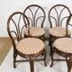 Set of 4 turned wicker chairs, vintage.