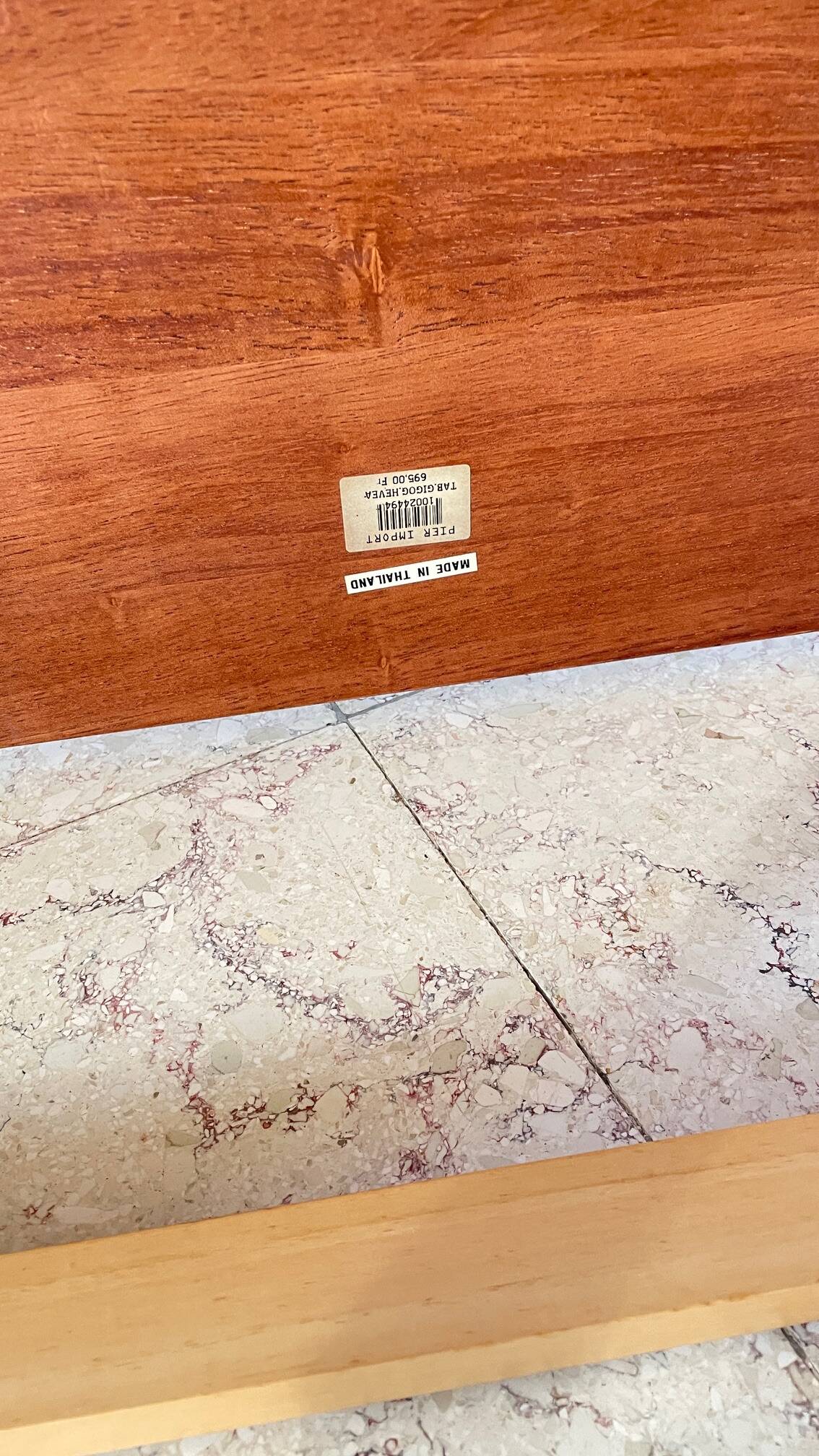 Table basse bois exotique vintage