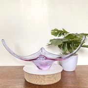 Murano - organic glass sculpture center bowl - Lilac
