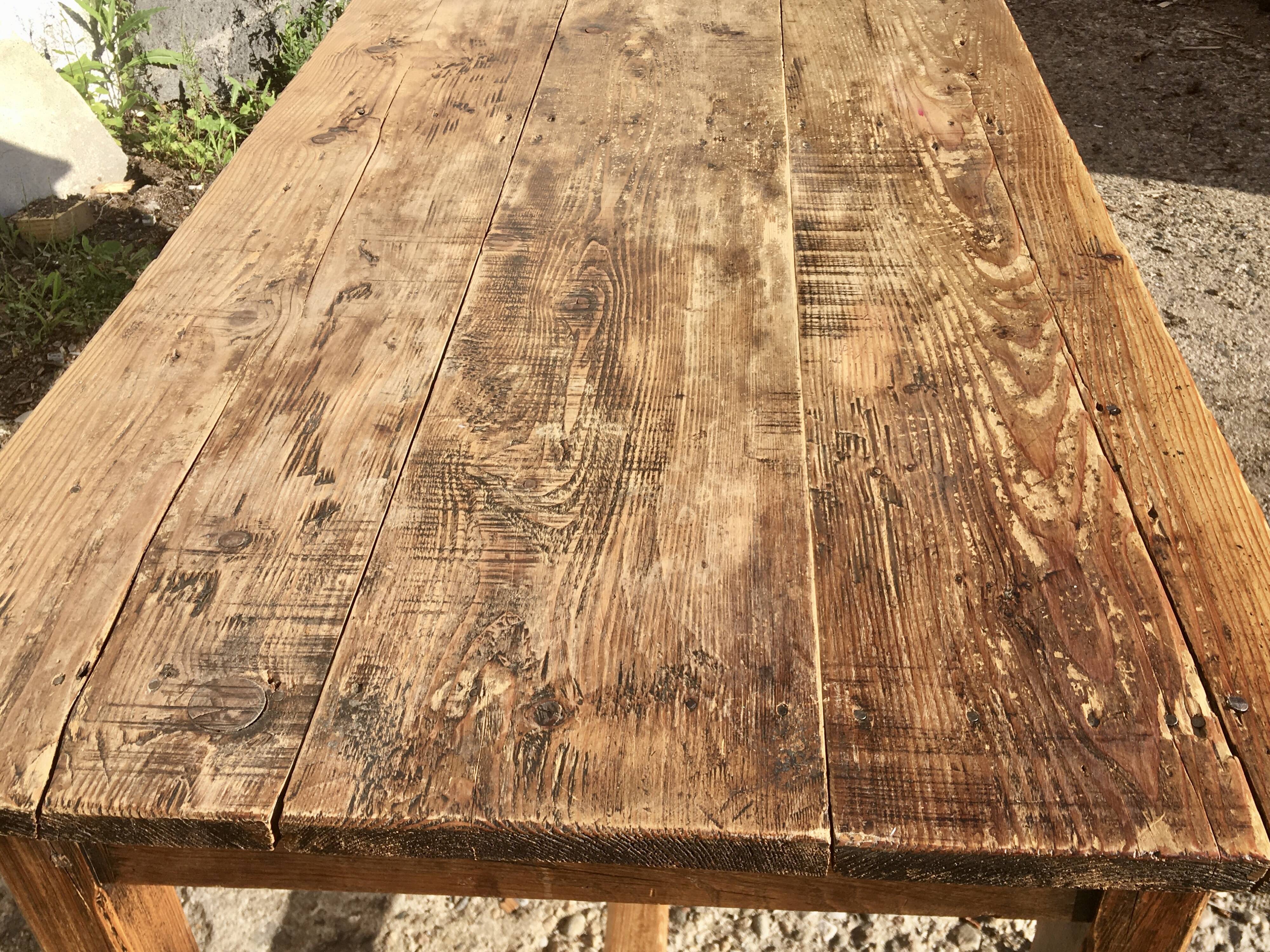 Farm table in fir 150 cm 2 drawers