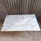 Garden furniture - Bistro table (marble and cast iron) 2 2 aluminum chairs