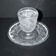 Old BACCARAT mustard maker in crystal molded with sandblasted arabesques
