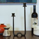 Brutalist wrought iron candle holder beaten