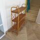 Bookcase, rattan shelf, 70s