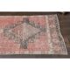 1970s vintage Turkish Oushak handmade wool cotton red area rug 89x344