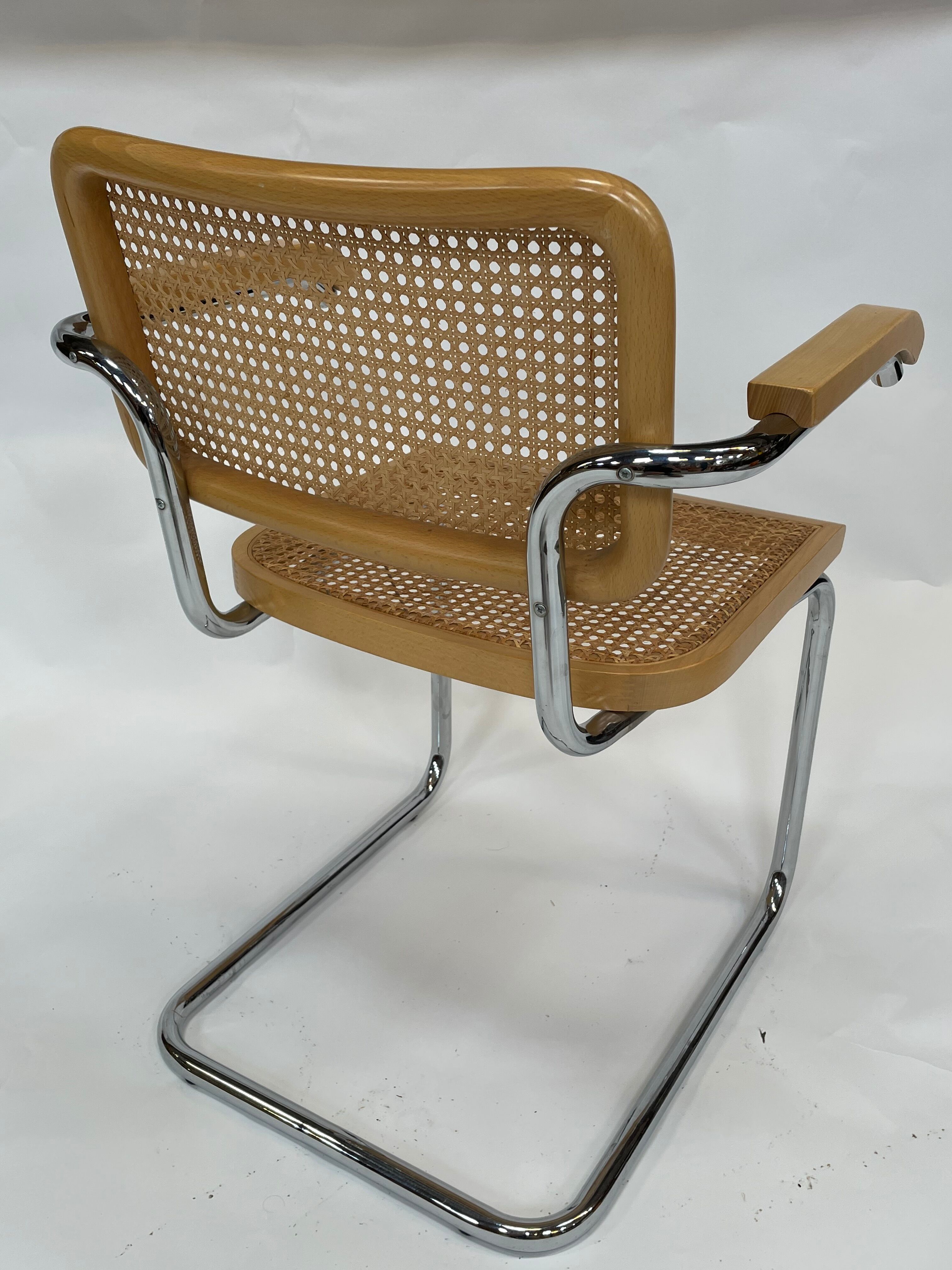 Chair Cesca model by Marcel Breuer with armrests B64