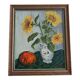 Sunflower and pumpkin painting signed J. Dubuc Berteaux