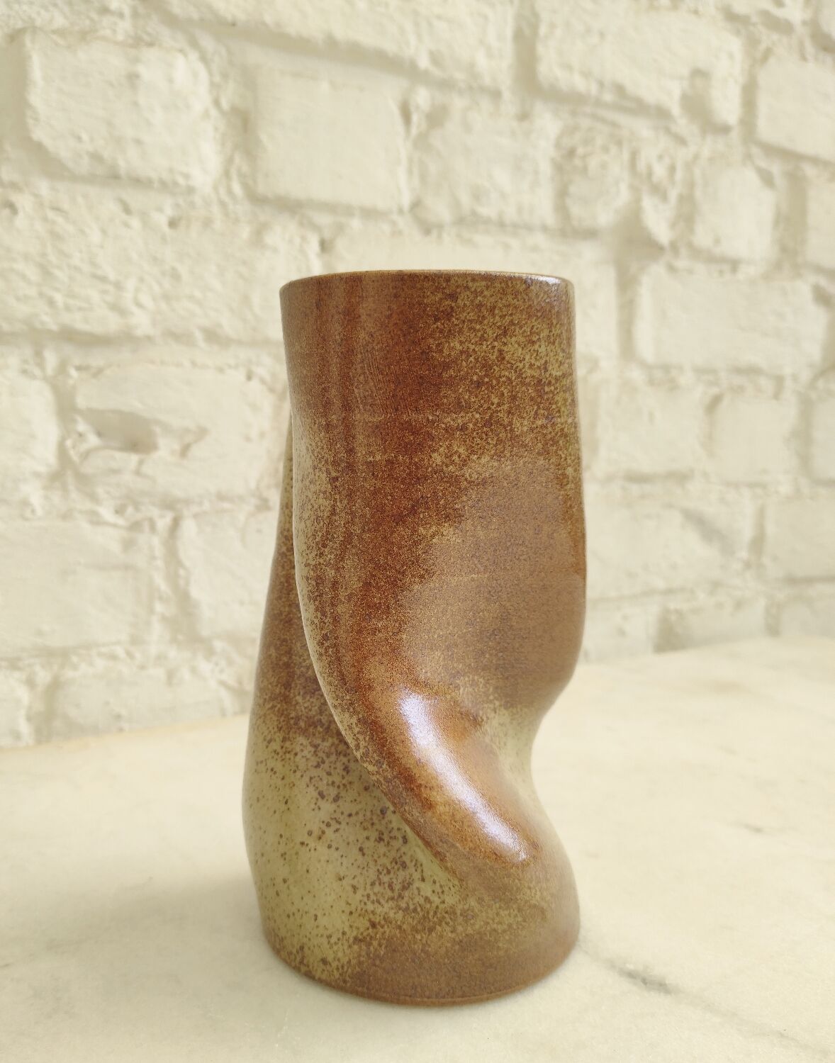 Sculptural Vase in Pyrite Stone - Organic Design 1970