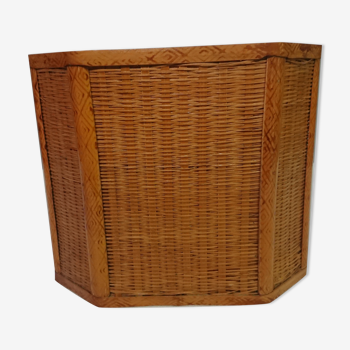 Varnished wicker basket