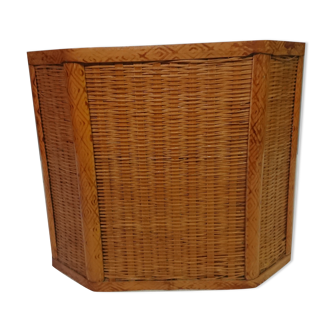 Varnished wicker basket