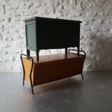 Green vintage wooden chest