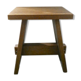 Tabouret en chêne massif brutaliste