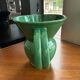 Pichet, pot à eau en faïence émaillée verte – HB Quimper, période art déco