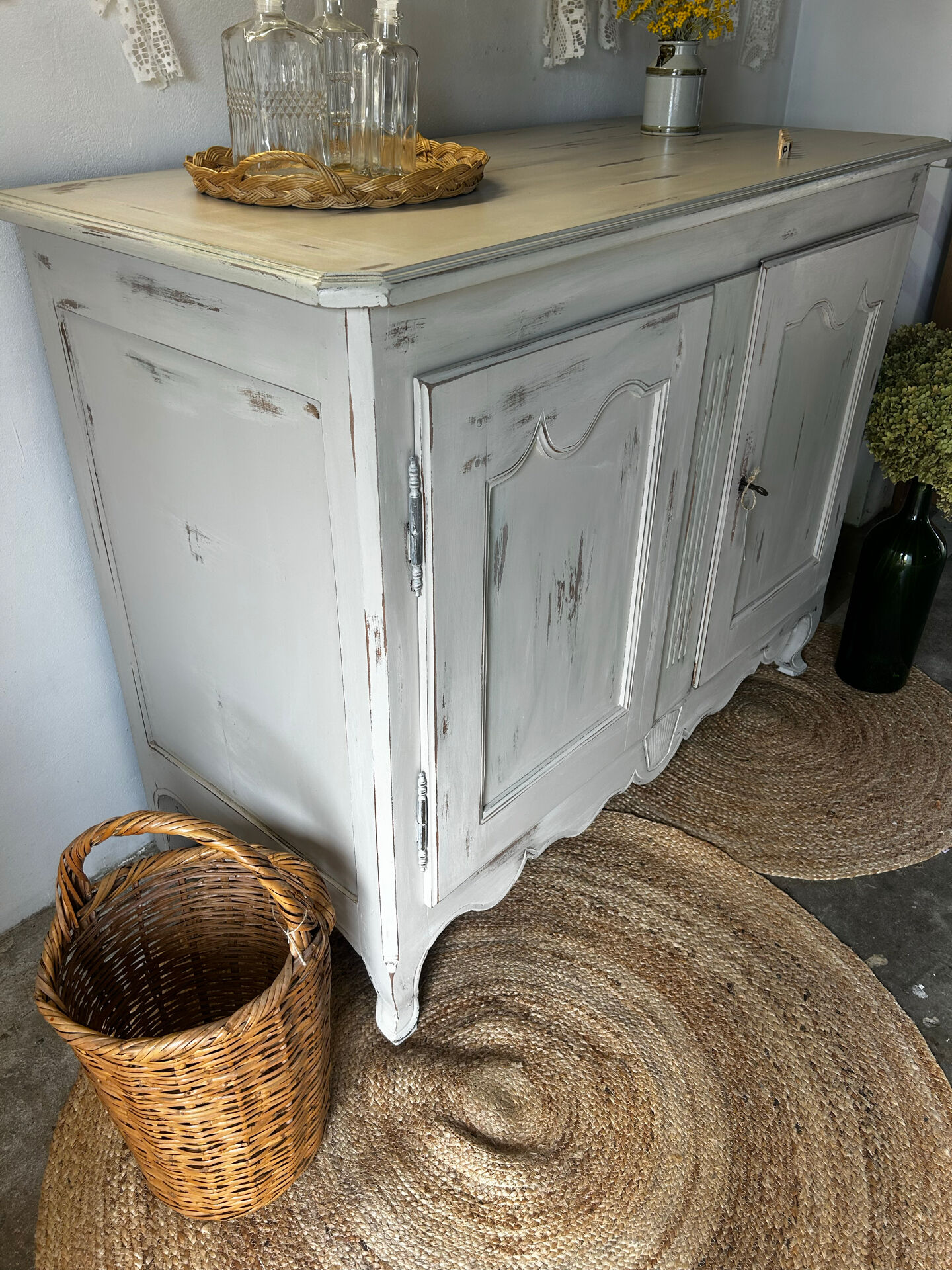 Antique White Patinated Buffet