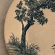 9 dessert plates old chickens, geese and pheasants blue field service Terre de Fer