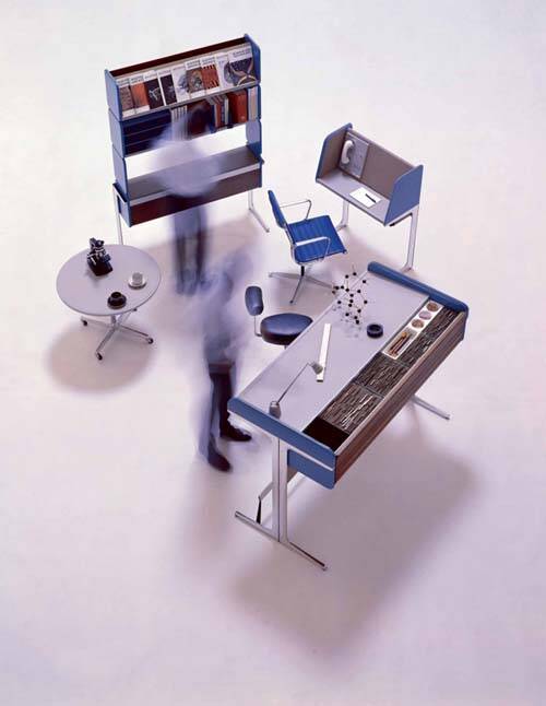George Nelson Action Office architect's desk + Perch stool