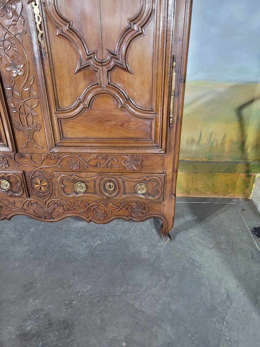 Louis XV carved oak wardrobe