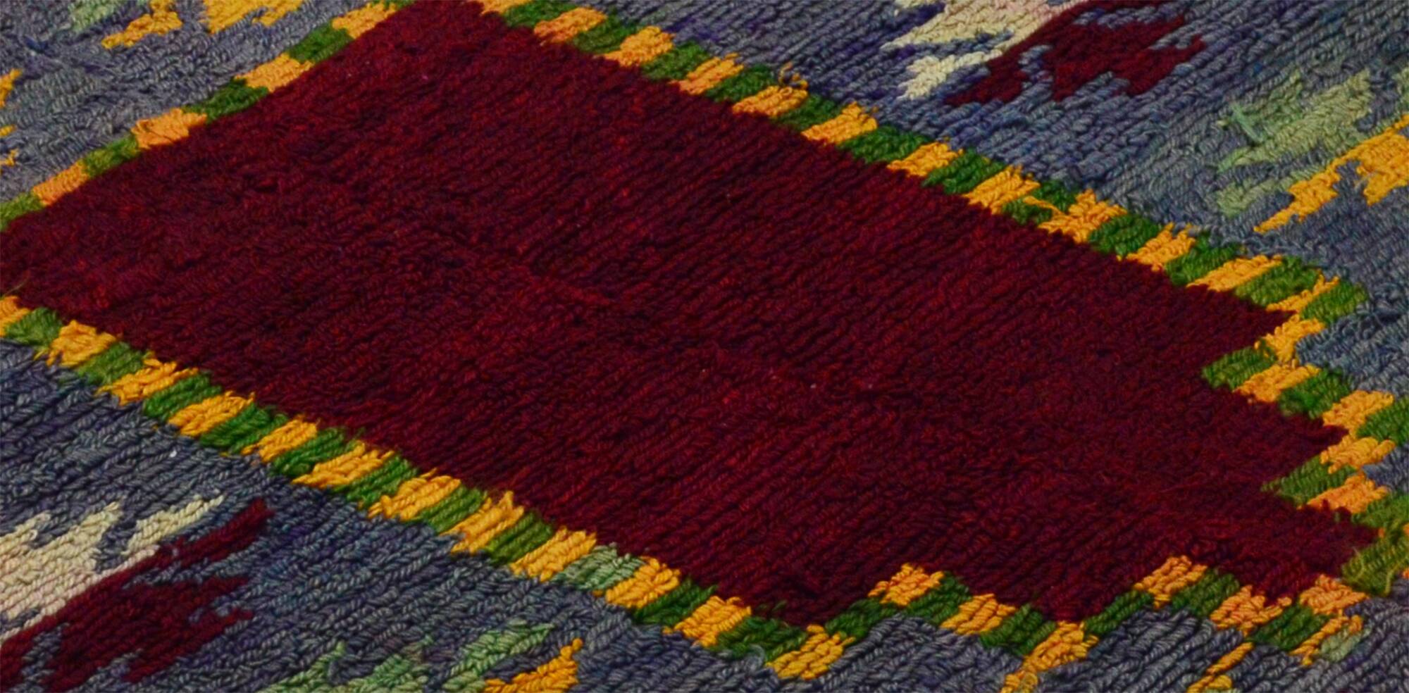 Tapis Tulu Vintage Turc Oushak 110x145 cm Laine Fait Main