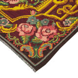 Handwoven Vintage Flatweave Black Kilim 202 cm x 320 cm - 23442