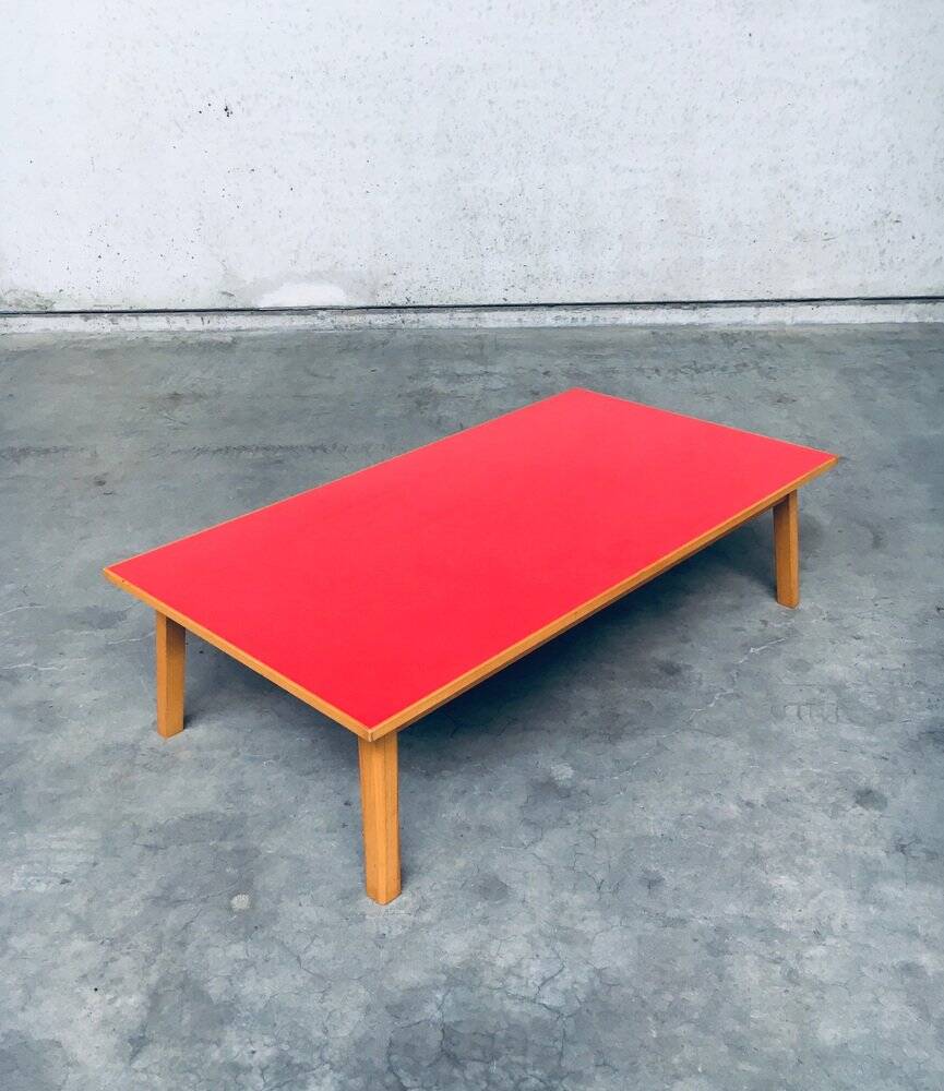 Mid-Century Red Coffee Table, Belgium, 1950s