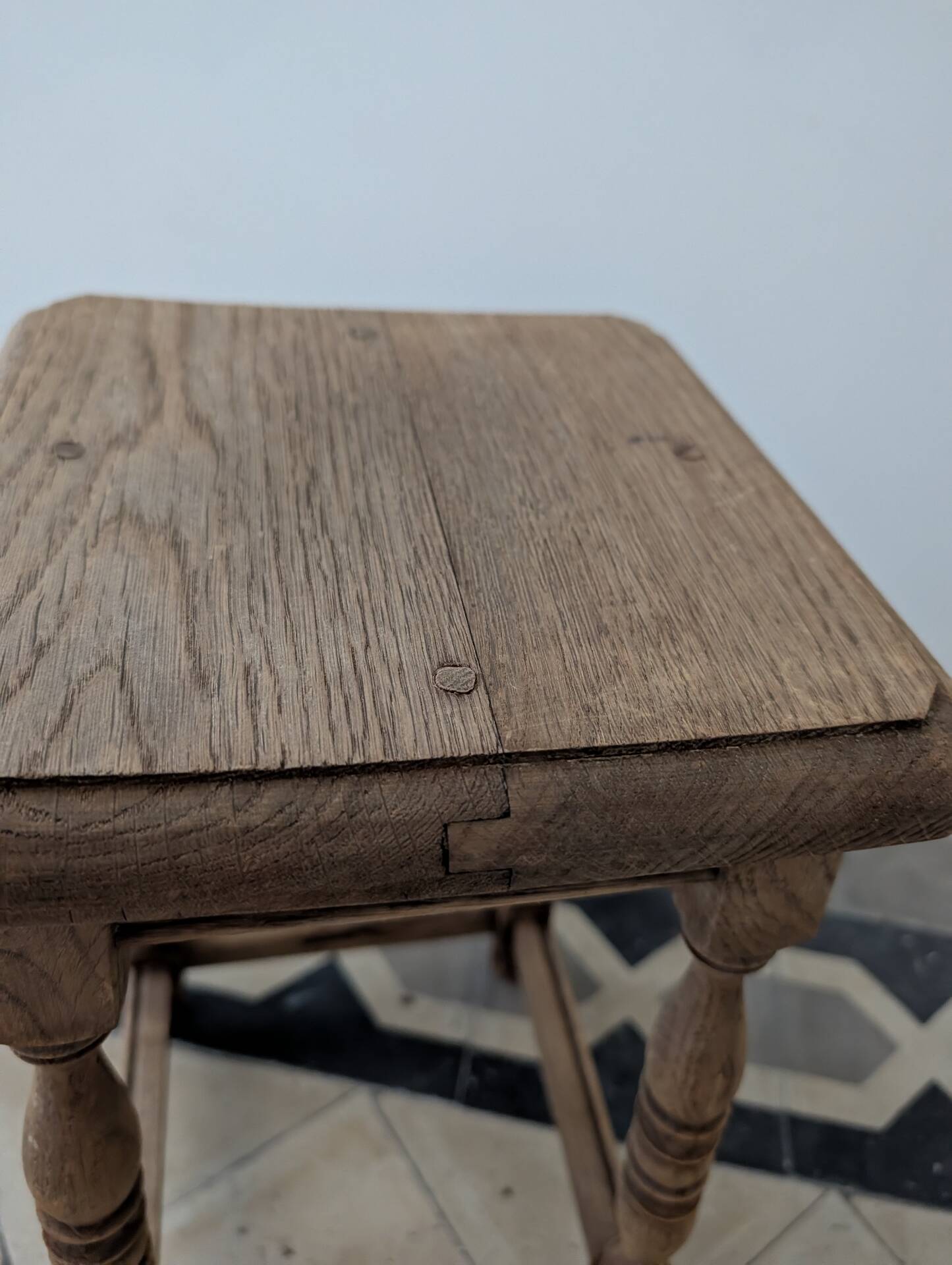 Oak stool in Louis XIII style