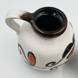 Pair of Scheurich 484 27 vases with floral decoration, West Germany.