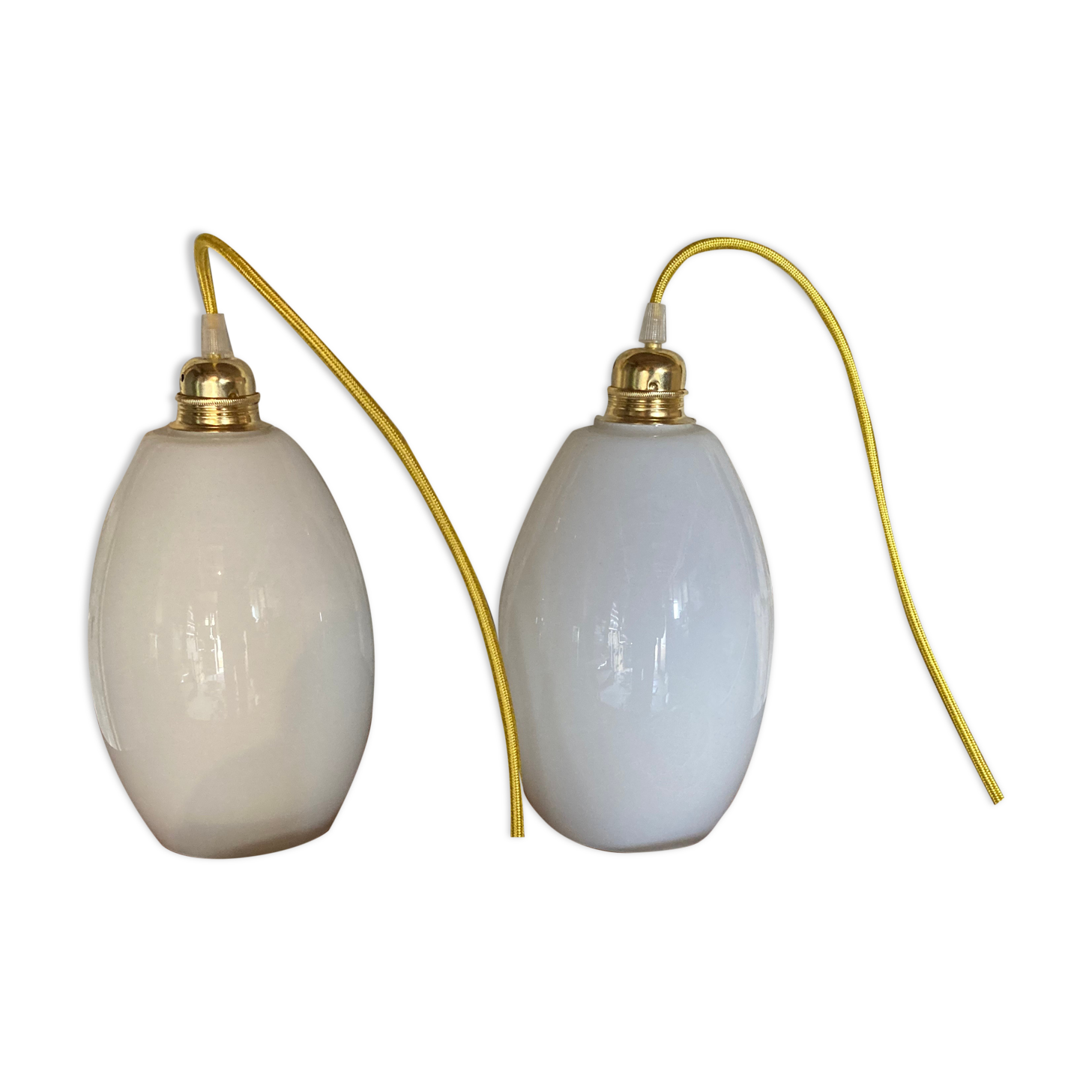 Pair of opaline lamps