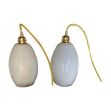 Pair of opaline lamps