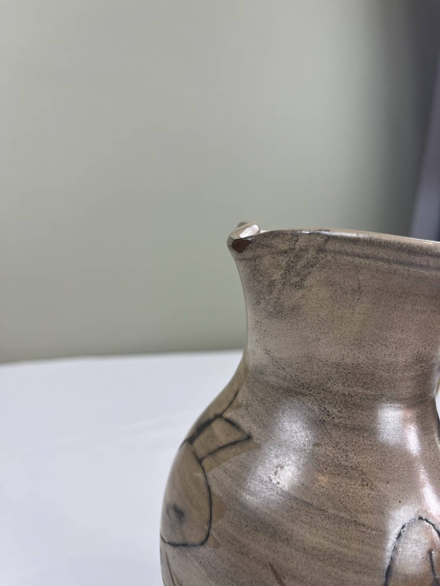 Hand-painted pitcher Vallauris