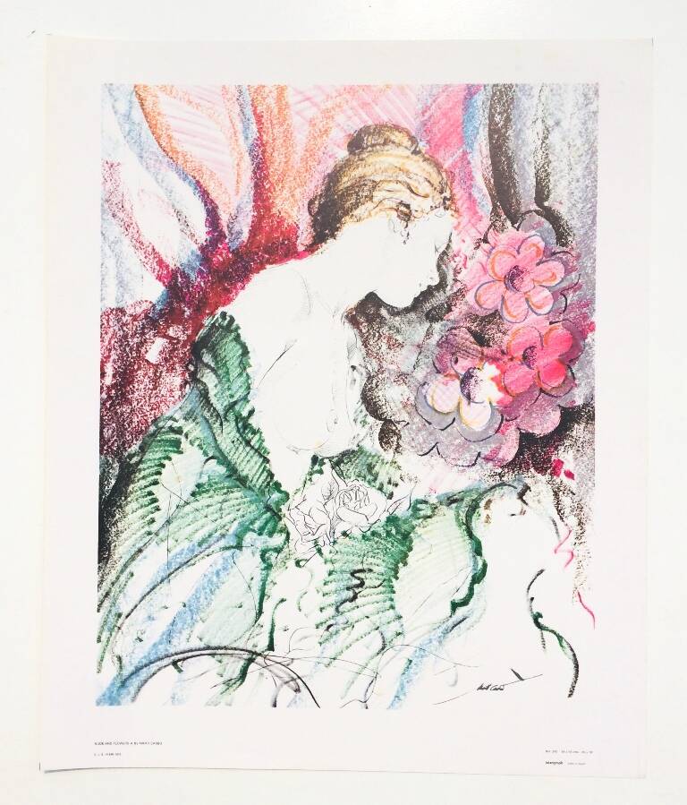 Art Print: 'Nude with Flowers' by Martí Carbó ~ Vintage 70s