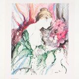 Art Print: 'Nude with Flowers' by Martí Carbó ~ Vintage 70s