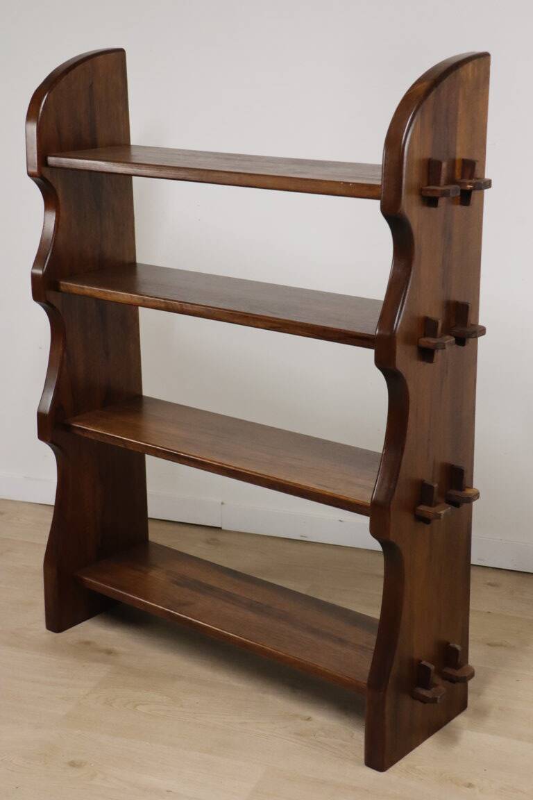 Vintage brutalist solid wood shelf - 1950
