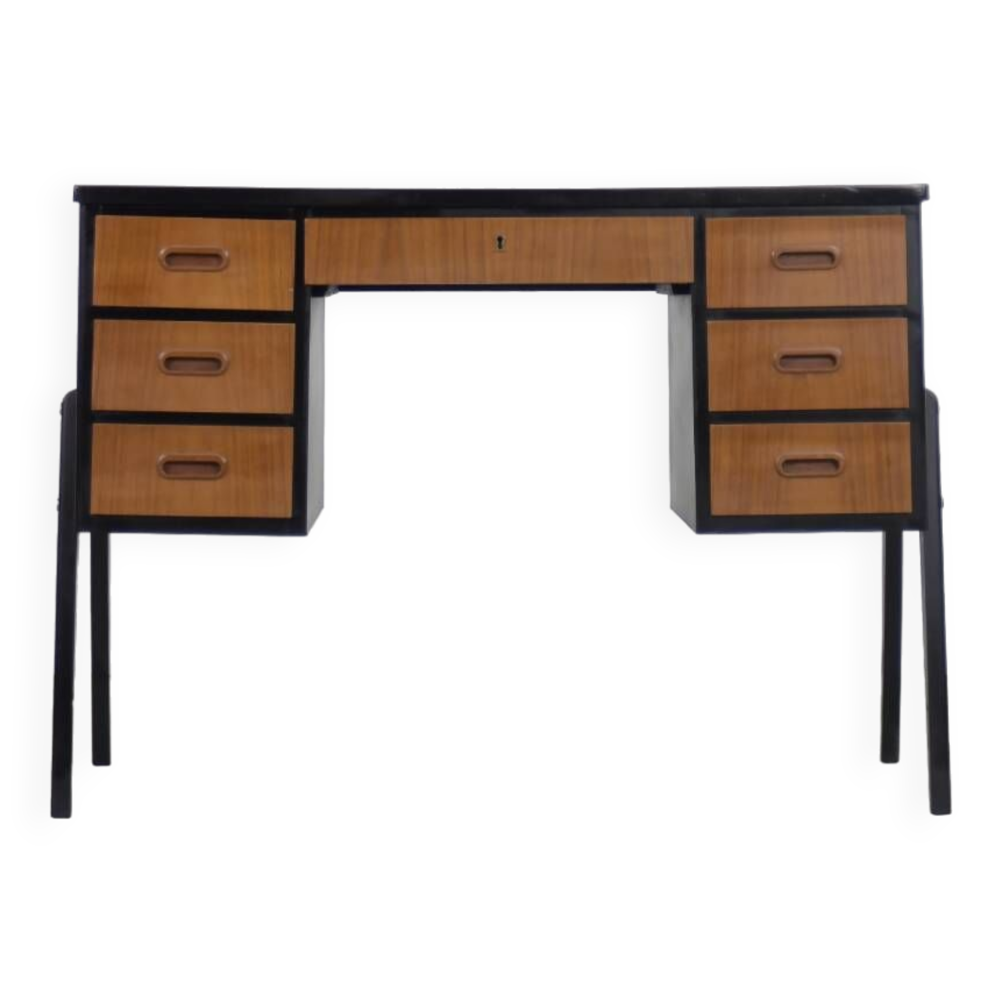 Vintage Swedish teak desk, mid-century modern, 1960s.
