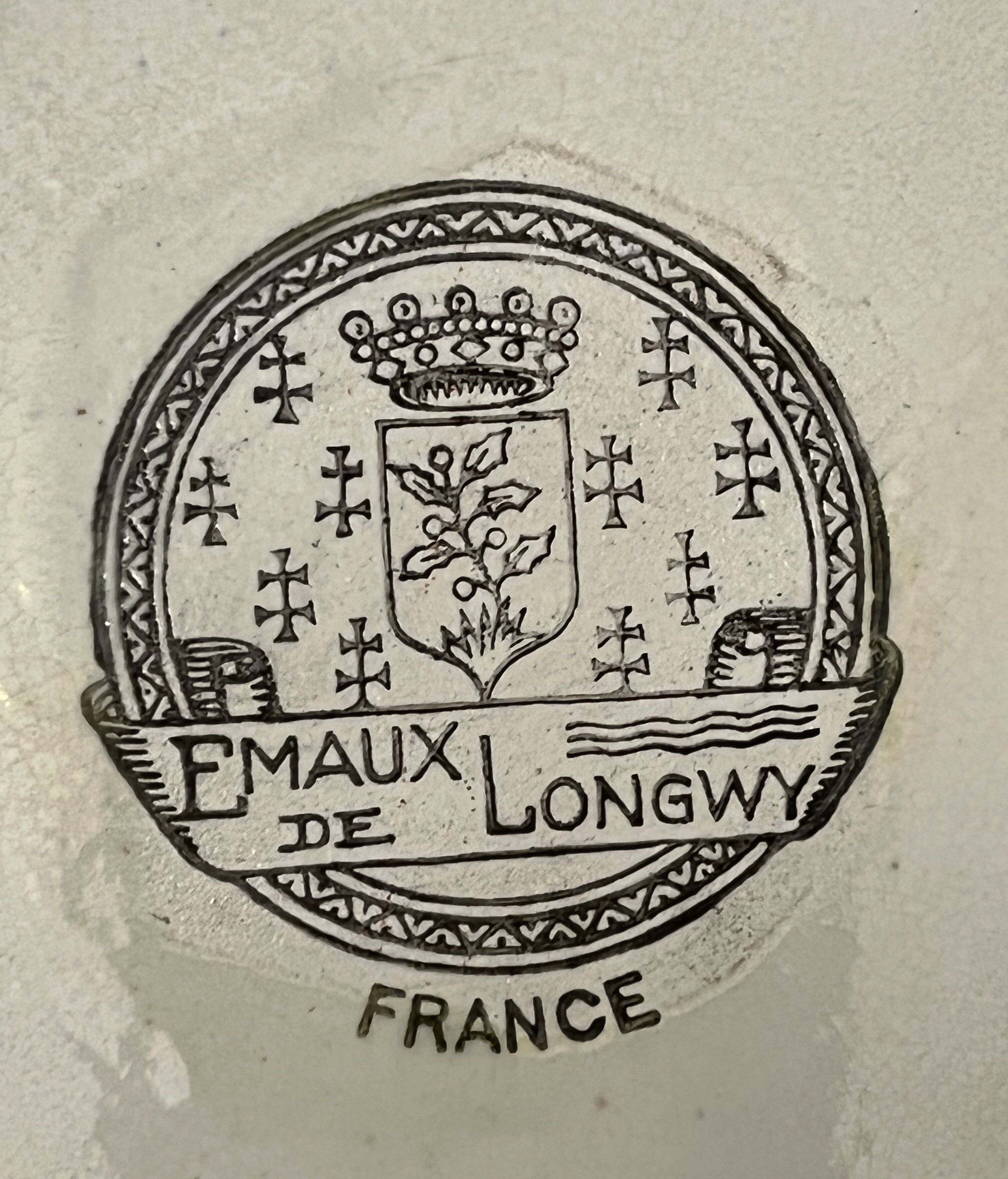 Old longwy enamel underside