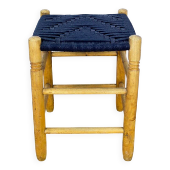 Danish Wood and Rope Stool, 1950s