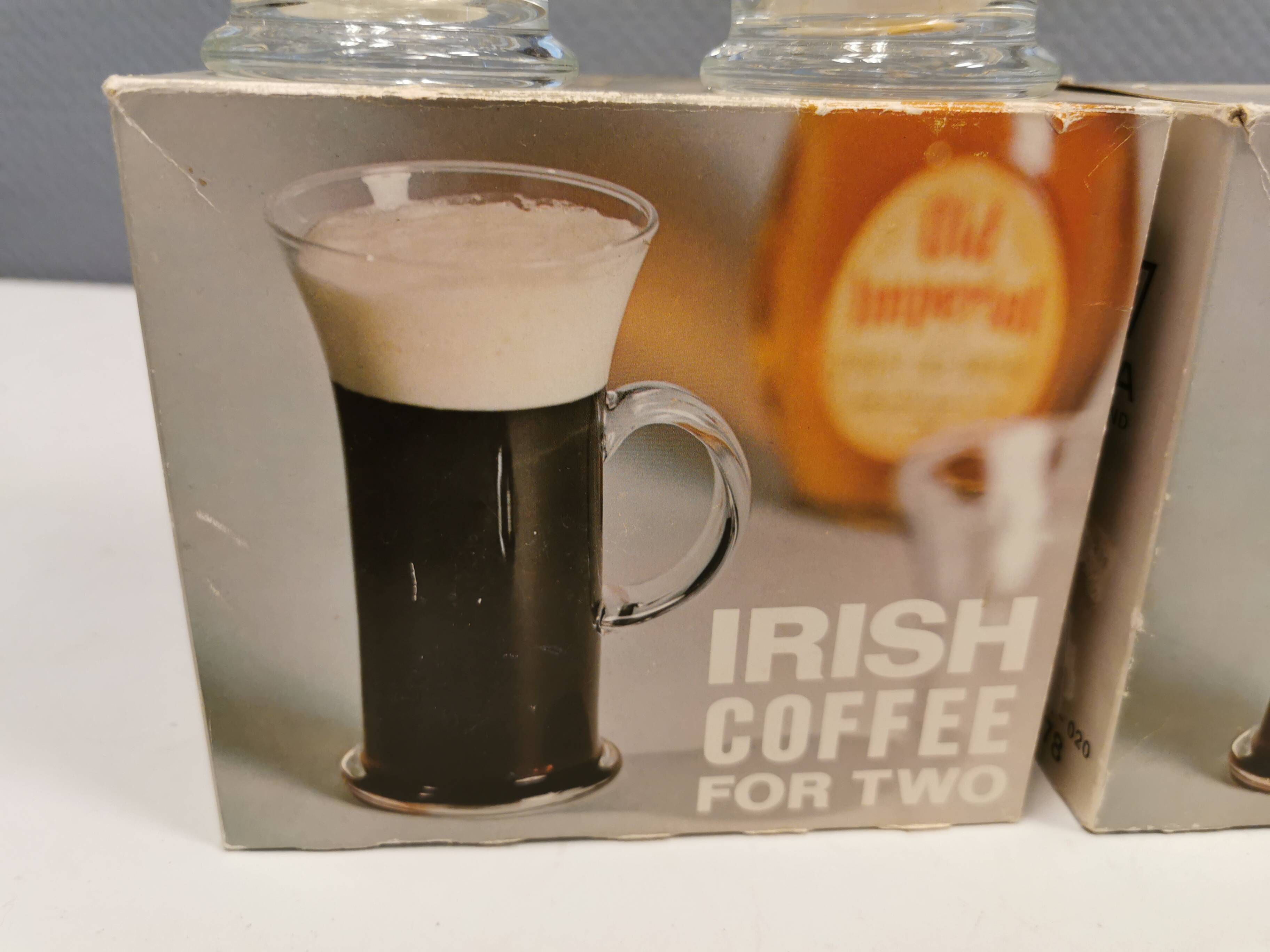 Original Irish coffee glasses from Arabia Finland, estimated 1980s, designed by Heikki Orvola