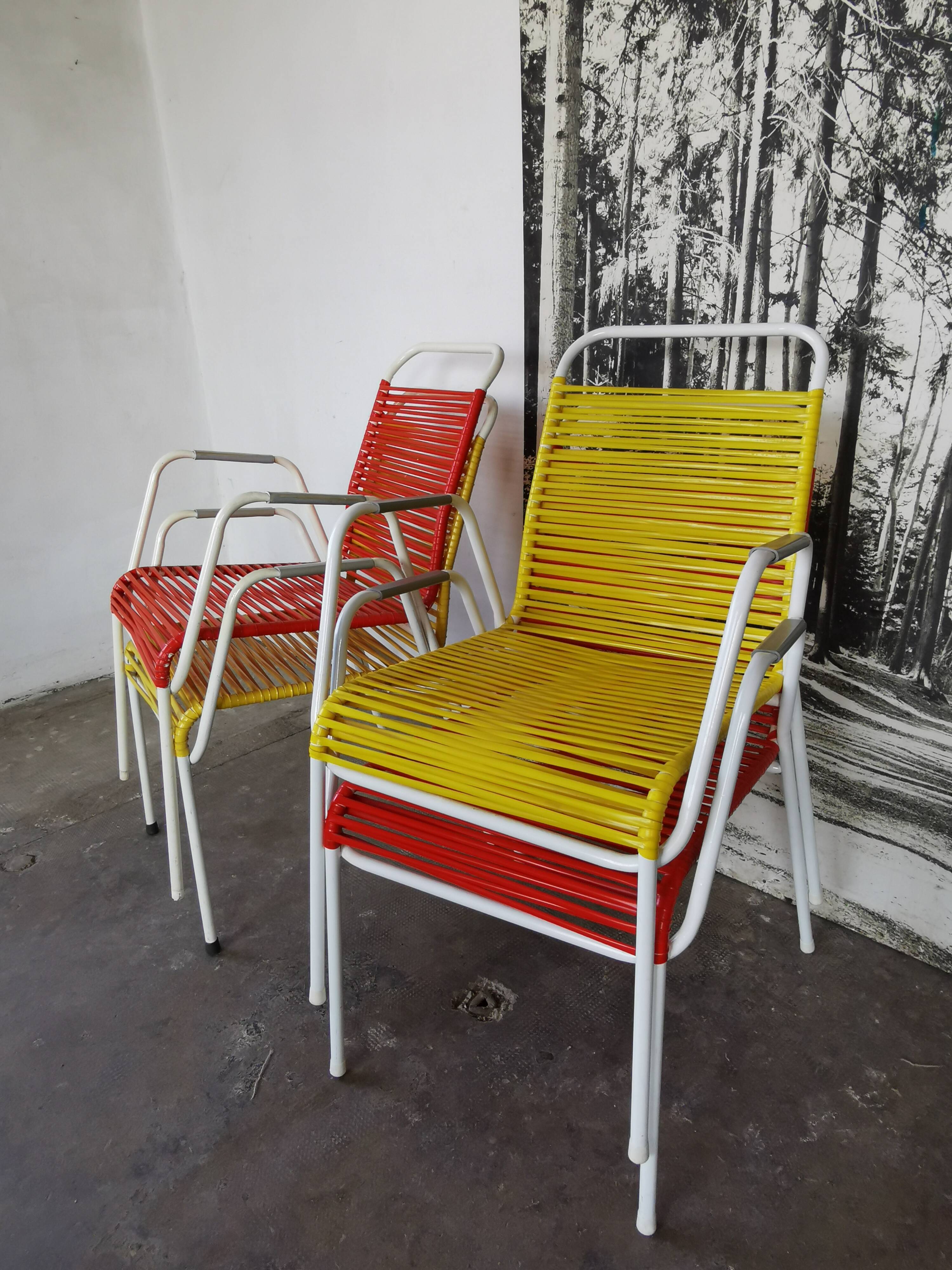 Set of 4 garden armchairs