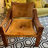 Paire de fauteuils et un repose pied Pierre Chapo 1960