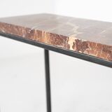 Mid-Century Modern Marble and Iron Console