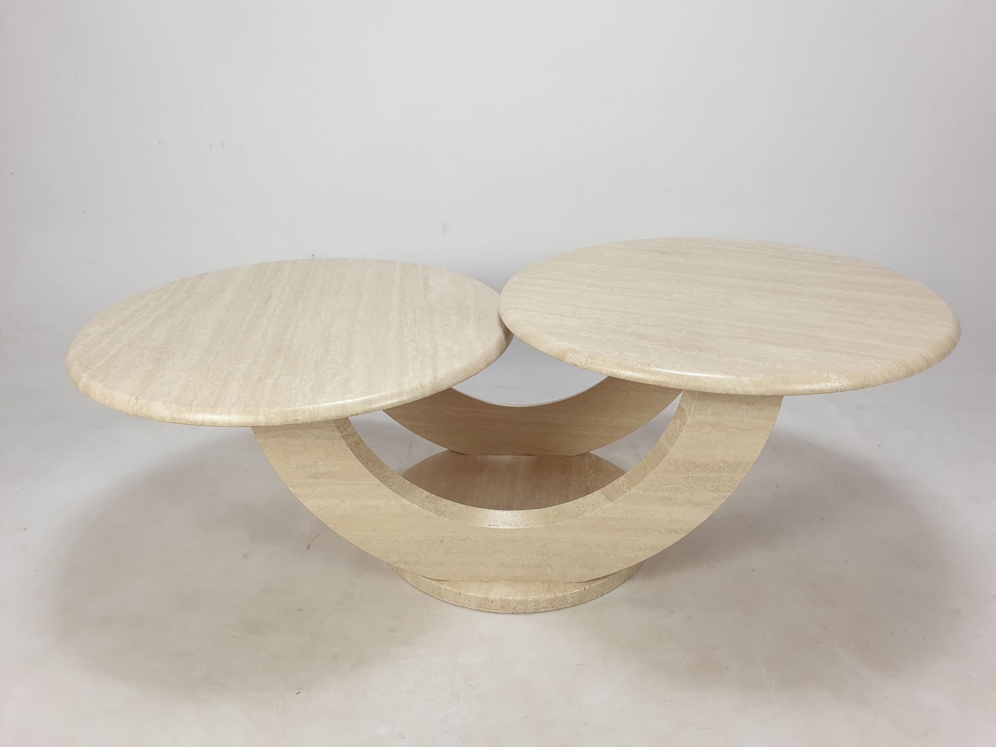 Italian travertine coffee table, 1980s