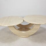 Italian travertine coffee table, 1980s