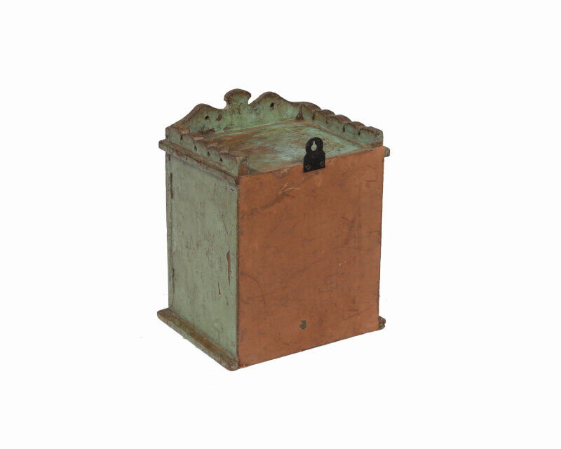Little old wall showcase box has clock patina of origin india