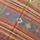 5x7 Tile Red & Grey Kilim Rug, Handwoven Vintage Kilim Rug, 140x221Cm